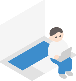 パソコンに座っている男性のイラスト